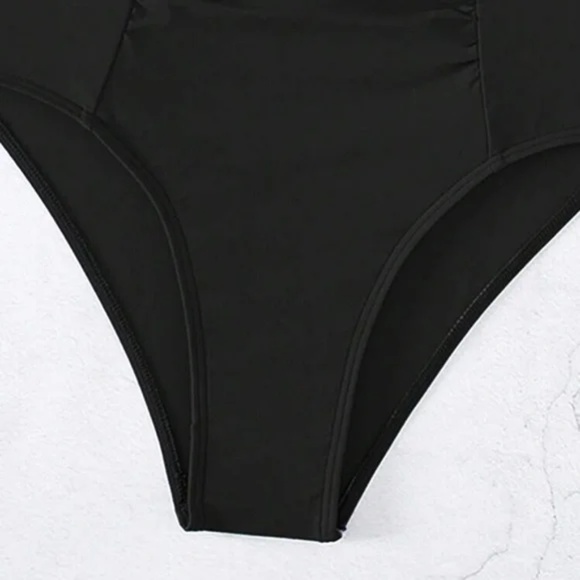 Colorful Cut out Adjustable Straps Ruched Monokini One Piece Swimsuit - Picture 10 of 14